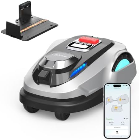 2026 New YARDCARE N1600 PRO Robotic Lawn Mower, RTK+3D Vision Wireless Auto Mower Without Boundary Wire, Smart APP Multi-Zone Scheduled Line Cutting Robot Lawn Mower for Lawns Max 0.4 Acre